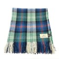 100% Wool Blanket/Throw/Rug Green Tartan Checked Plaid